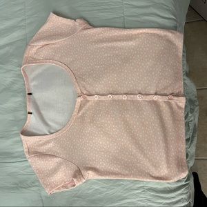 Pink cropped top w/ small white flowers